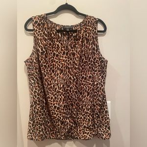 Lane Bryant leopard print satin v- neck tank